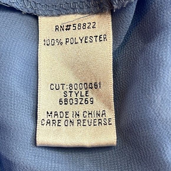 Sophie Max Studio 6B03Z69 Blue Floral Smock Waist V-Neck Chiffon Maxi Dress - Picture 9 of 12